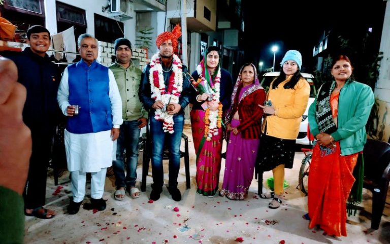 कुंवर वंश वर्धन सिंह का गोकुलधाम कॉलोनी में हुआ शानदार स्वागत व अभिनंदन