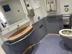 वंदे भारत ट्रेन में प्रेग्नेंट महिलाओं और दिव्यांगों के लिए बाथरूम में कई सुविधाएं दी गई हैं।