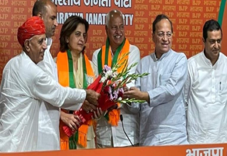 राजस्थान : पूर्व सांसद ज्योति मिर्धा सहित दो बड़े कांग्रेस नेता बीजेपी में शामिल, दूसरे हैं पूर्व आईपीएस