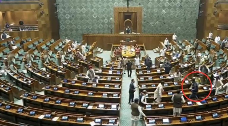 सुरक्षा में बड़ी चूक: लोकसभा की दर्शक दीर्घा से सदन में कूदे दो युवक, जूते से स्प्रे निकाल कर दिया धुआं