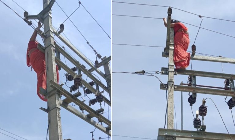 पति के साथ प्रेमी को भी रखने की जिद पर अड़ी तीन बच्चों की मां, नहीं बनी बात तो खम्भे पर चढ़ गई, हाईटेंशन लाइन के तार को पकड़ लिया