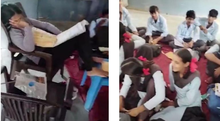 बच्चे बोले-मैडम स्कूल में गुटखा खाती हैं, मेकअप करके पूछती हैं, कैसी लग रही हूं… टीम की जांच के बाद कक्षा में कुर्सी पर पैर रखकर सोने वाली शिक्षिका निलम्बित