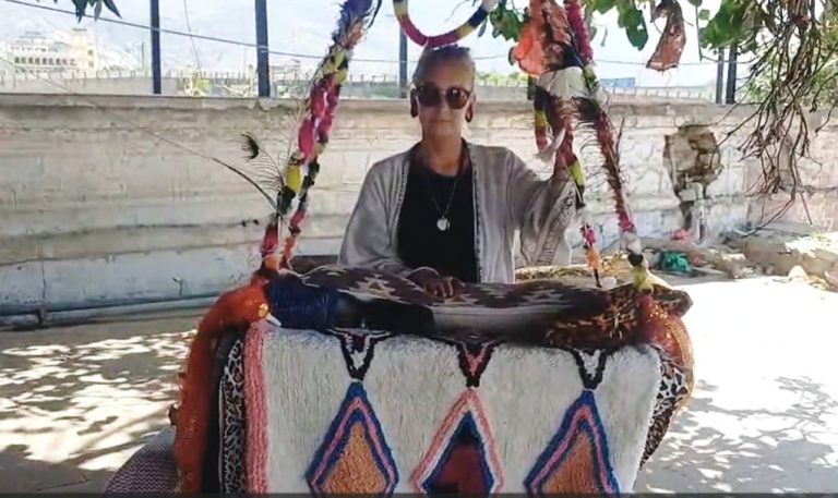Russian Sadhika performing penance in Pushkar without sleep, culminating 9-day penance on March 28, adopted Nath sect 17 years ago